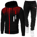 Men's Sportswear Hooded Sweatshirt and Sweatpants Urban Casual Sporty Zipper Hoodie Jogging Suit Fall/winter Training Outfits