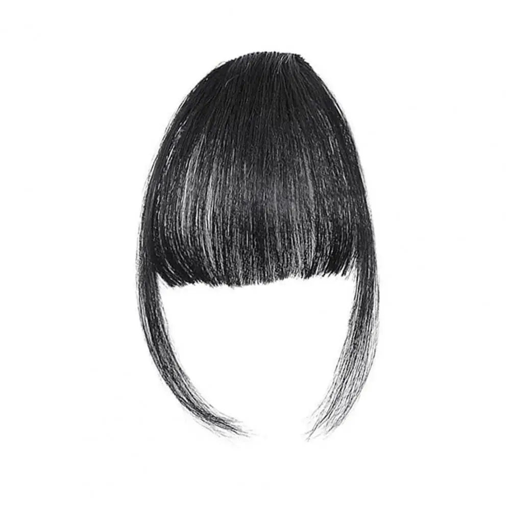 Women Clip-in Bangs Natural Wispy Forehead Hair Extensions Faux French Bangs Girls Straight Air Bangs Fringe Wig Hairpieces