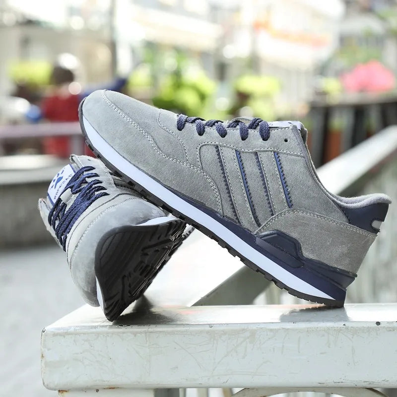 Sneakers for Men High Quality Suede Casual Shoes Luxury Tenis Shoes for Men Lace-up Flats Sport Running Shoes Кроссовки Мужские