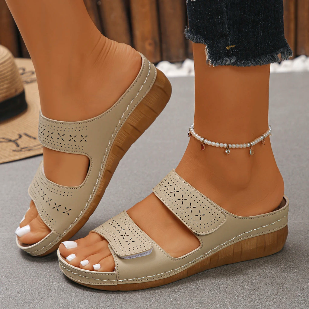Women Sandals Casual Wedge Slippers Comfortable Thick-soled Open-toe Slippers Platforms Women Shoes Fashion Lightweight Sandals