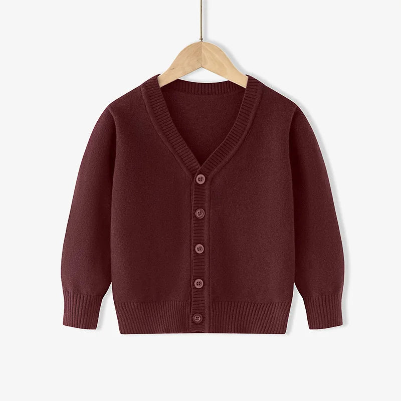 ZOETOPKID Winter Boys Knitted Sweaters Big Kids Clothes 2024 Autumn Children Cotton Pullover Teen Solid Knitwear Coats