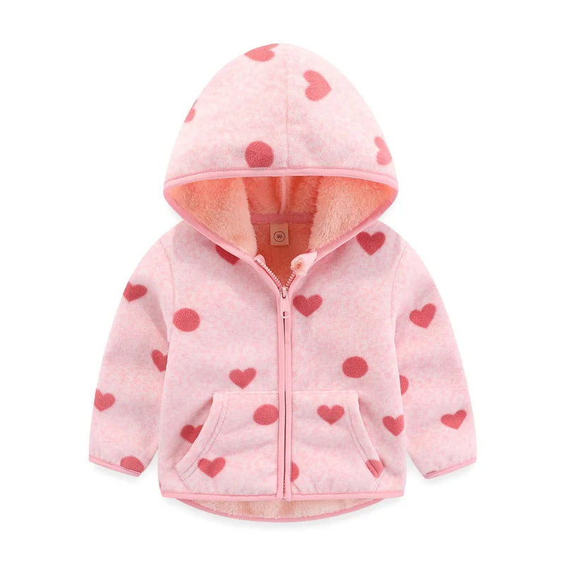 Boys Girls Autumn Winter Hooded Jacket Toddler Long Sleeve Zipper Outwear with Print Costume Baby Clothing New Arrivals