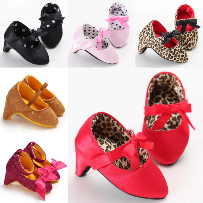 Baby Girls First Princess Heels Party Bow Soft Sole Spring Autumn Toddler Dress Up Shoes