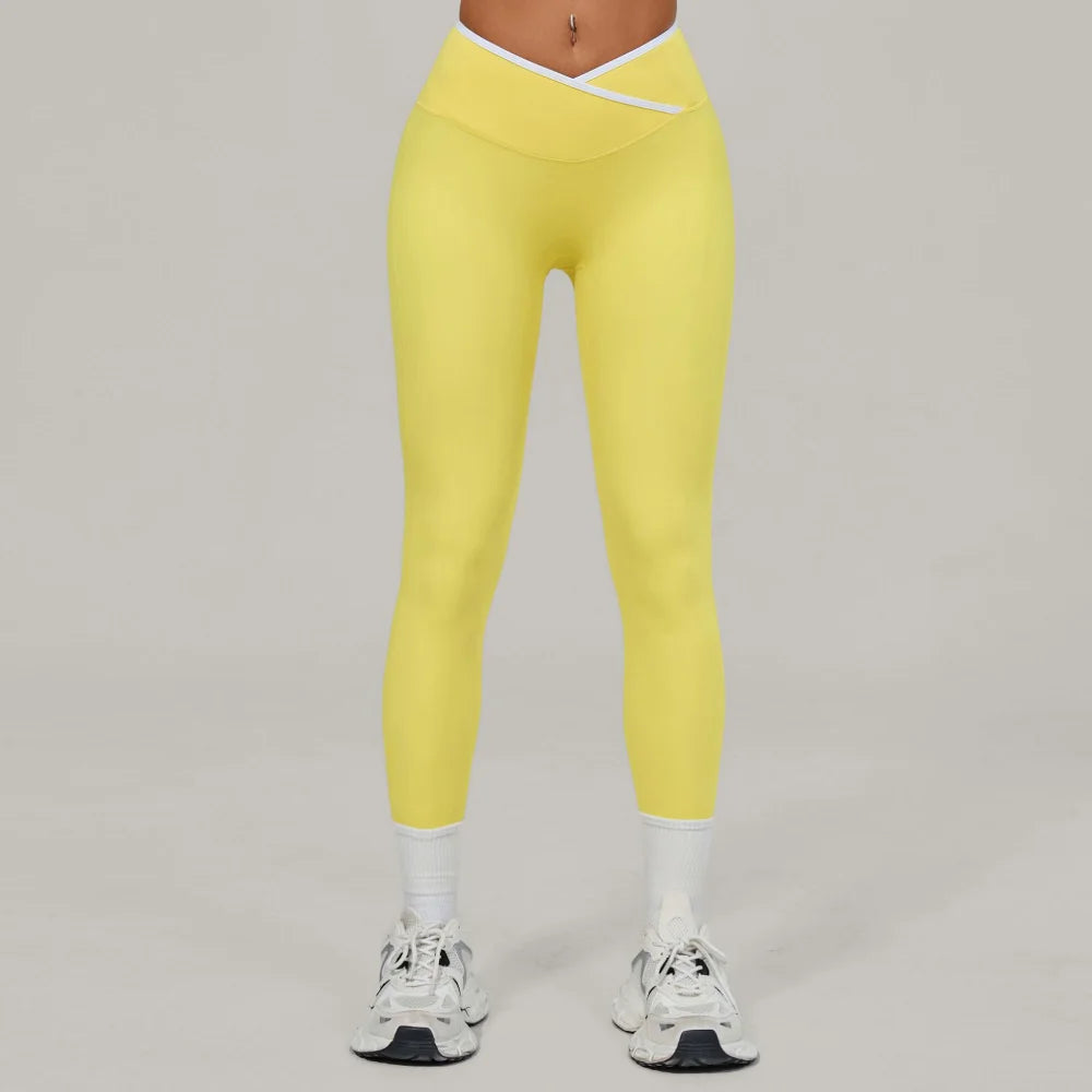 Women's High Waist Yoga Leggings Sports Pants Solid Color Gym Workout Leggings Training Jogging Tights Running Push Up Leggings