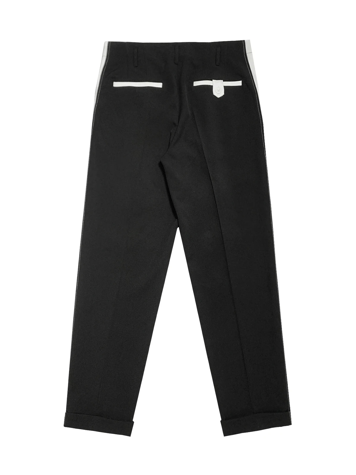 2026 SS Men's Color Block Spliced Suit Pants, Slight Stretch, Loose Straight Business Daily Pants Belt Not Included