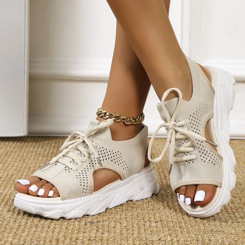 Women Sandals 2026 Summer New Fashion Comfortable Platform Sandals Peep Toe Design Versatile Casual Slingback Female Shoes