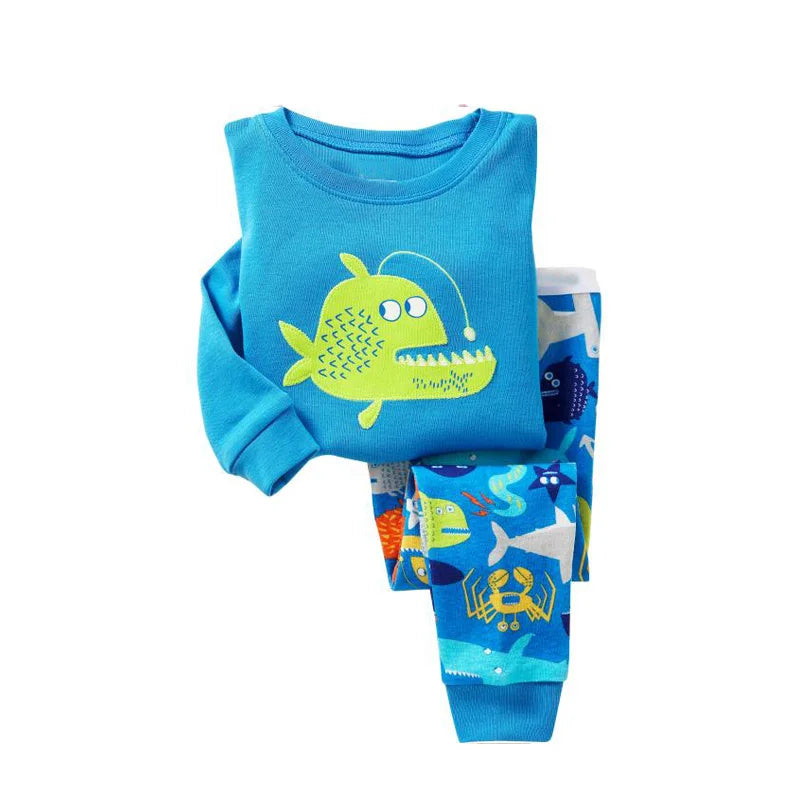 kids pajamas set baby pijama boys animal embroidery sleepwear girls cute 100% cotton soft nightwear children clothing homewear