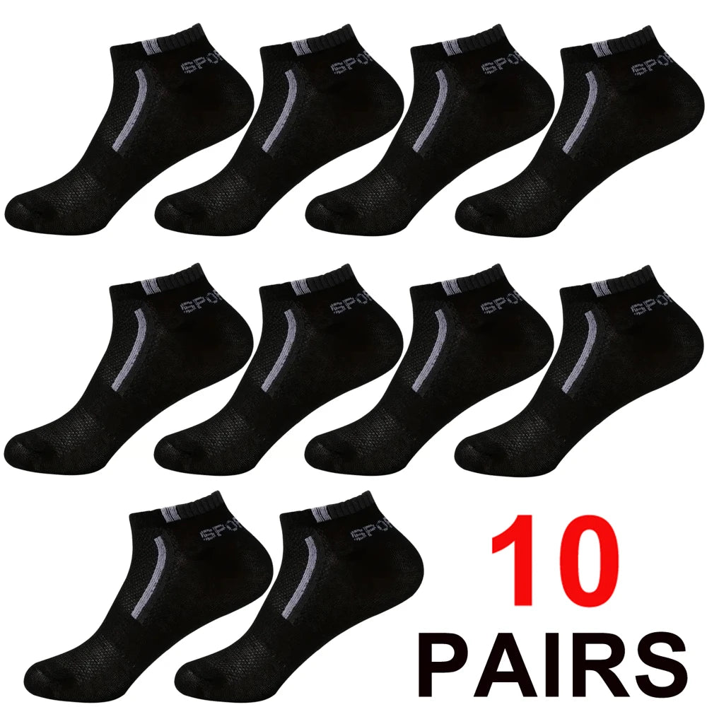 30Pairs Men Socks Mesh Breathable Short Casual Socks Color-block Sports Sock Sports Socks Absorb Sweat Ankle