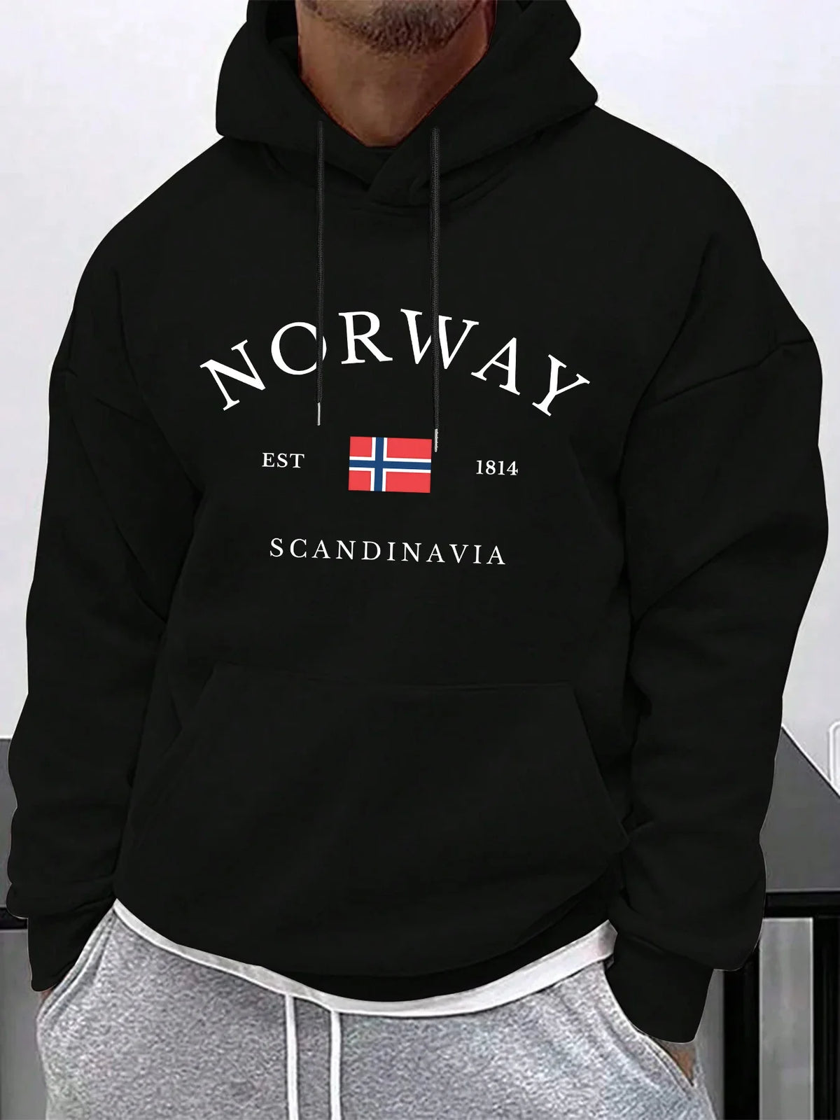 New NORWAY Print Men Winter Hoodie Woman Fashion Fleece Sweatshirt Casual Fall Clothes Y2k Oversized Hoodie Coat