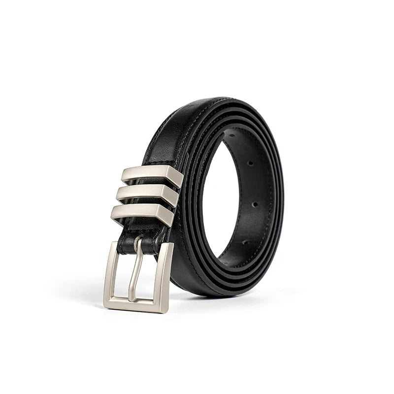 BEAUTODAY Belts Women Full Grain Leather Versatile Solid Color Metal Buckle 2024 Ladies Accessories Handmade 91055