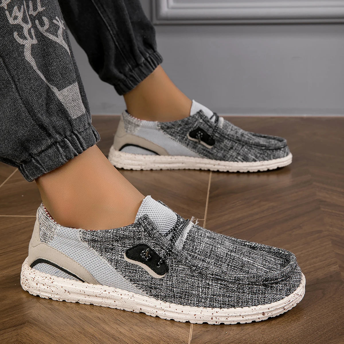 Men's Loafers Lightweight Comfortable Wide-Size Casual Sport Shoes for All Seasons Daily Wear Flat-Soled Men's Footwear