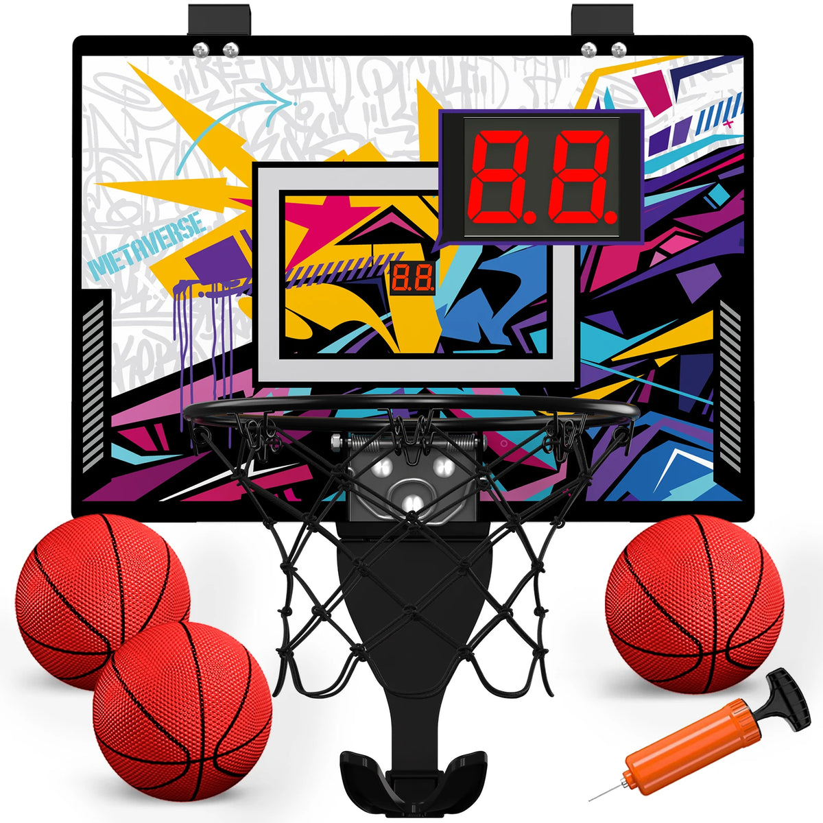 Kids Sports Toys Basketball Balls Toys for Boys Girls 3+ Years Old Wall Type Foldable Basketball Hoop Throw Outdoor Indoor Games