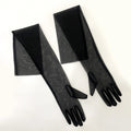 WG002-1 Elegant White / Black Long Gloves Light Breathable Tulle Brides Bridesmaid Wedding Pageant Prom Women Gloves
