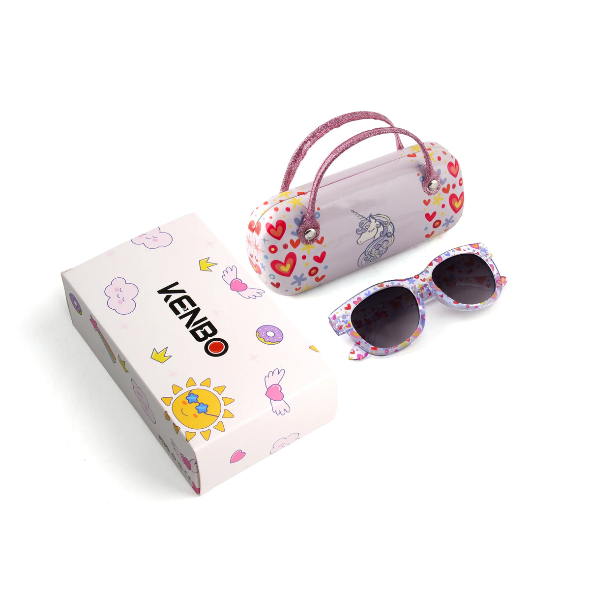 Kenbo Square Cute Kids Sunglasses  For Girls Boy Toddler Lovely Baby Colorful Rectange Sun Glasses Children With Case