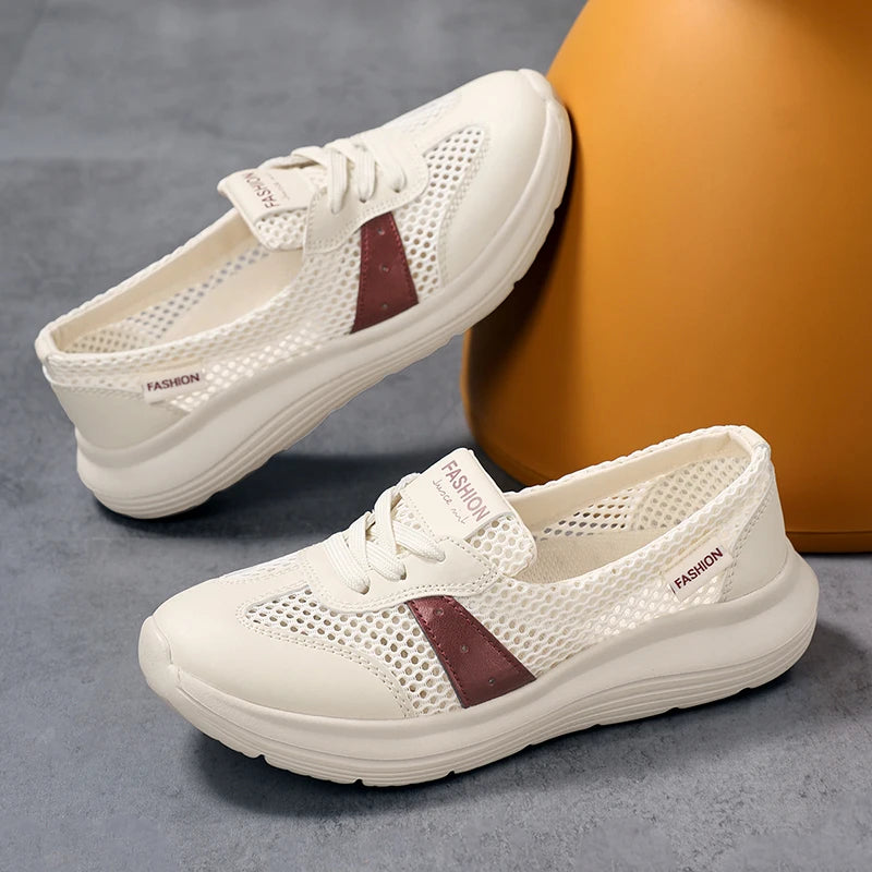 New Summer Refreshing Mesh Casual Shoes Simple and Balanced Cushioning and Elastic Lightweight Running Shoes Womens Sizes 35-42