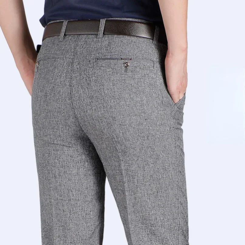 Big Plus Size Formal Pants Men's Summer Thin Autumn Thick Black Blue Grey Stretch Bussiness Loose Suit Office Trousers RIYBEOE