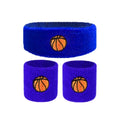 1 Set Kids Sports Headband Wristband Ball Embroidery Stretch Boys Girls Knitted Basketball Volleyball Wrist Protector Sweatband