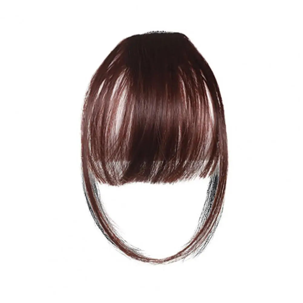 Women Clip-in Bangs Natural Wispy Forehead Hair Extensions Faux French Bangs Girls Straight Air Bangs Fringe Wig Hairpieces