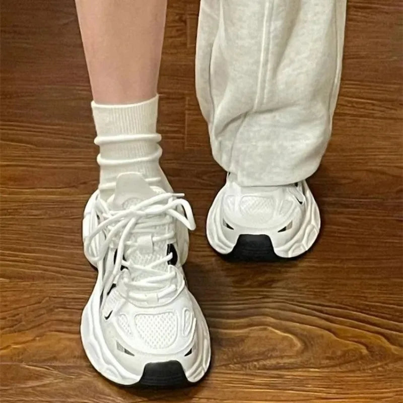 sneakers women trends 2024 summer Sneakers White Lace-Up Women's jogging Shoes platform Female designer shoes zapatos de mujer