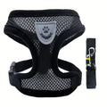 Soft Mesh Breathable Vest-Style Pet Harness, Shock-Absorbing Anti-Pull Leash, Gentle Walking Accessory for Dogs and Daily Cat Ou