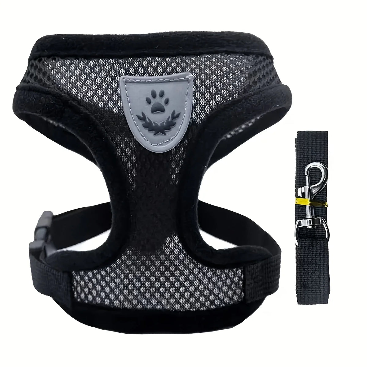 Soft Mesh Breathable Vest-Style Pet Harness, Shock-Absorbing Anti-Pull Leash, Gentle Walking Accessory for Dogs and Daily Cat Ou