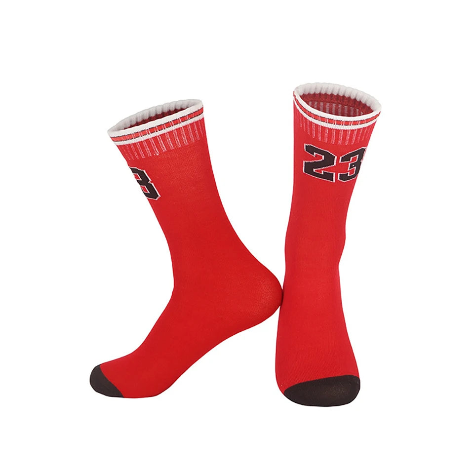 Loogdeel Kids Basketball Socks Breathable Thin Pure Color Sport Socks Thickened Anti-Collision Sports Socks Digital Design