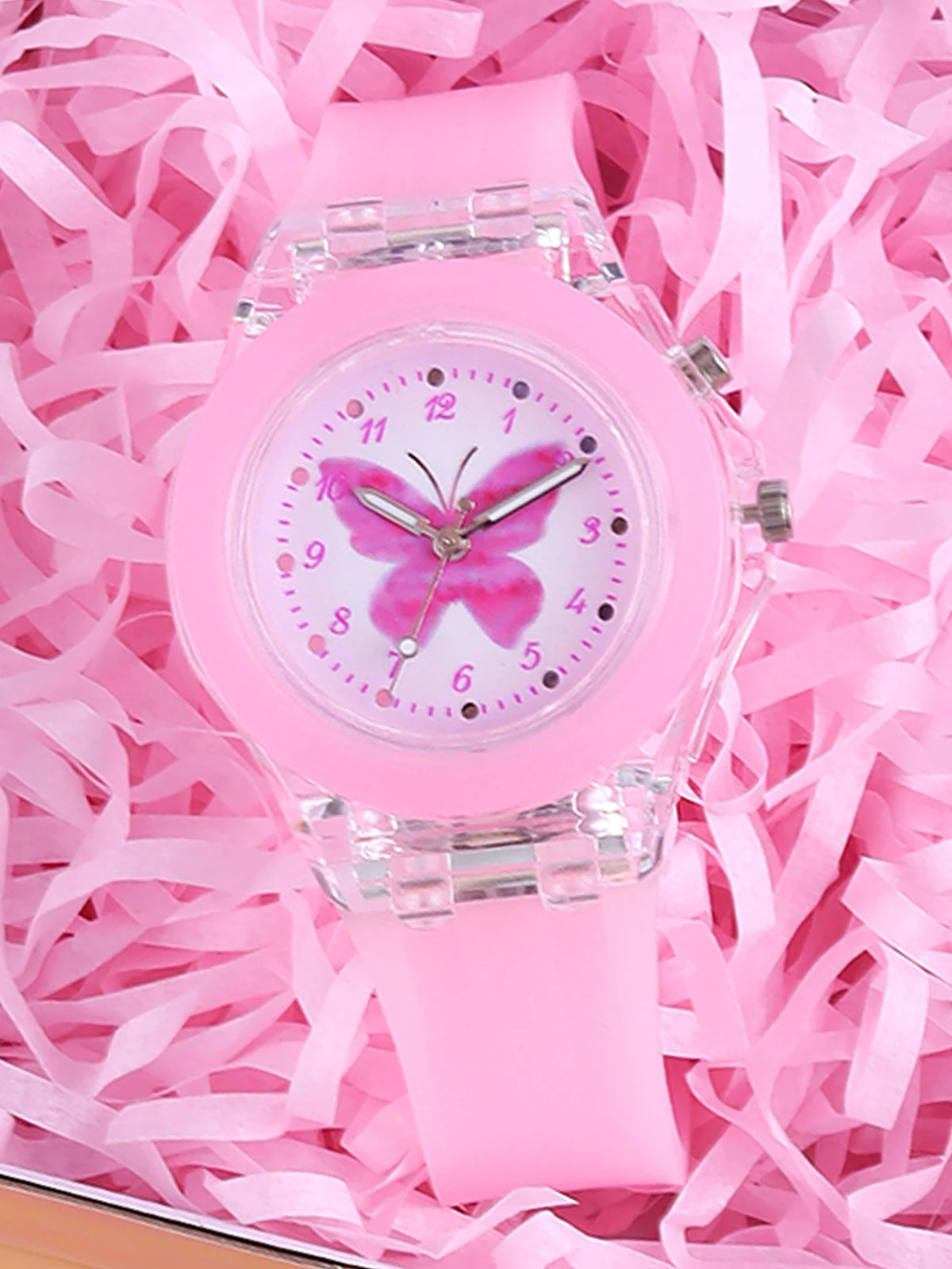 Children's Butterfly Watch And Jewelry Set Birthday Gift Unisex Cute Butterfly Theme Accessory Kit for Kids (No Box Included)