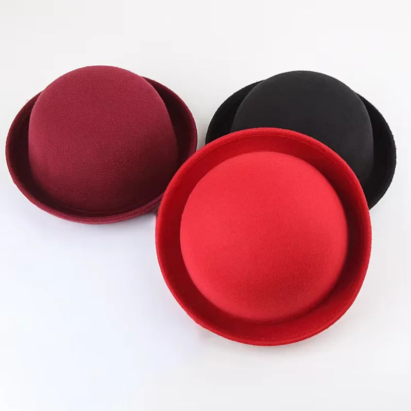 Women's Fedoras Hats Fall Winter Fashion Warm Wool Felt Retro Vintage Animal Cap Not Deformed Fedoras Caps For Women