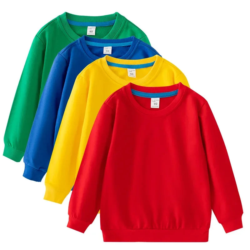 Long Sleeve Sweatshirt Baby Boys Clothes Girls Tops Autumn Spring Sweatshirt Kids Solid Color Hoodies Children