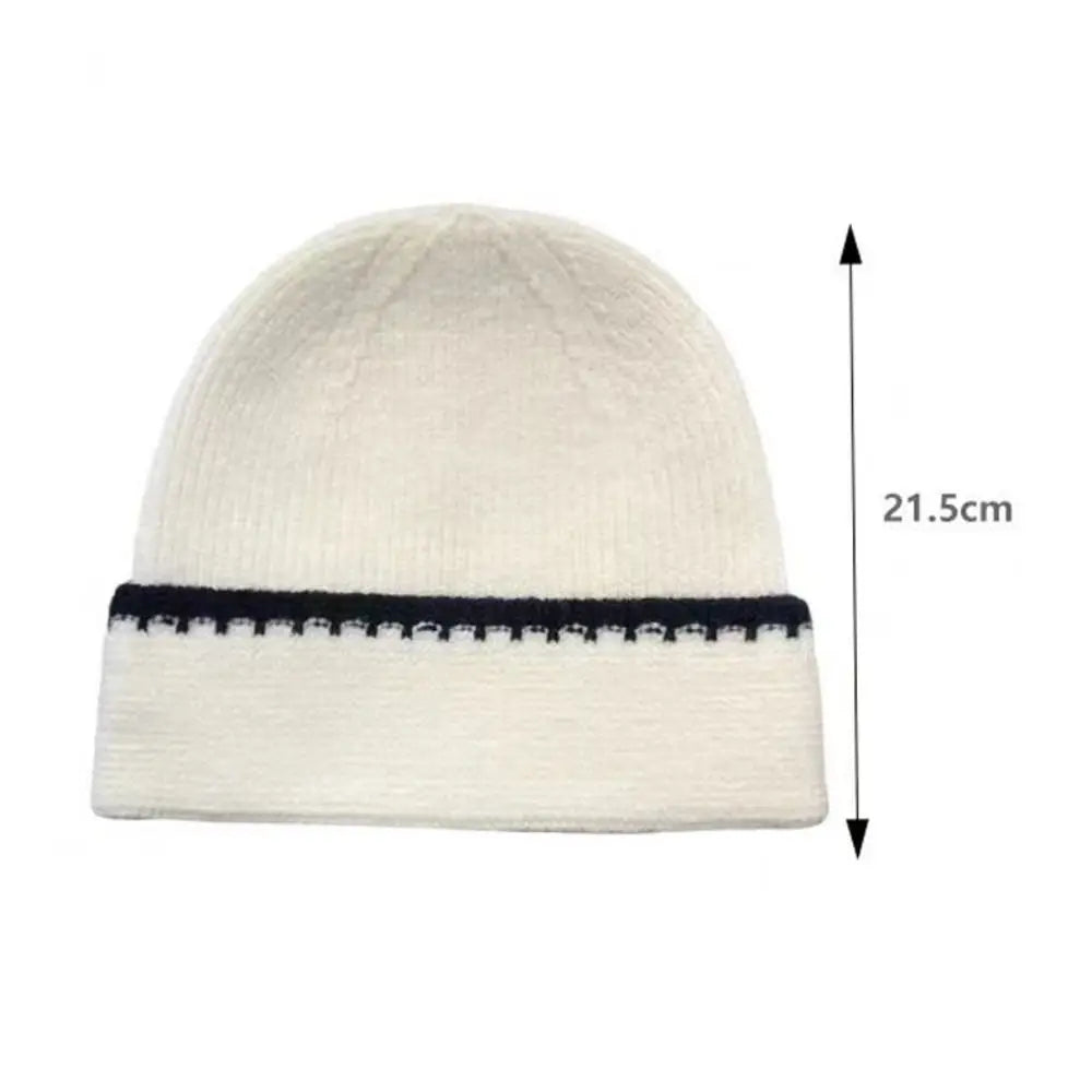 Women's Fashion Ear Protection Warm Knitted Hat Simple Trendy Full Coverage Beanies Versatile Cold Hat Autumn Winter Outdoor