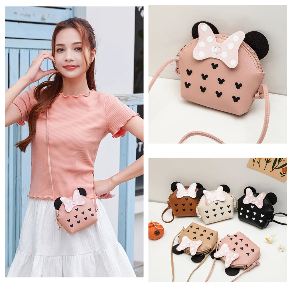 Girl's Cute Crossbody Bags Children Wallet Coin Purse Cute Cartoon Bow Shoulder Bag Kids Coin Pouch Bowknot Shoulder Bags