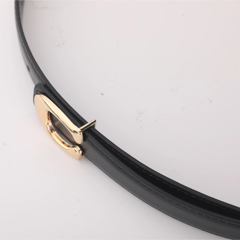 New Women's C-shaped Smooth Buckle Belt With Temperament And Versatile Double-sided Belts For High Quality Gifts For Mothers