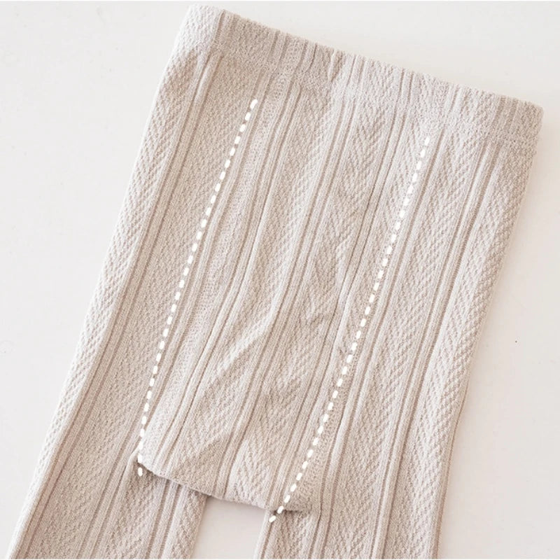Kid Pants Spring Autumn Baby Girls Stretch Tight Leggings Cotton Solid Ruffle Ribbed Toddler for 1-8years
