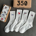 4 Pairs/Box Women's Socks Gift Box Spring Summer Fashion Embroidery Free Shipping Items Funny Gifts Black Middle Tube Socks