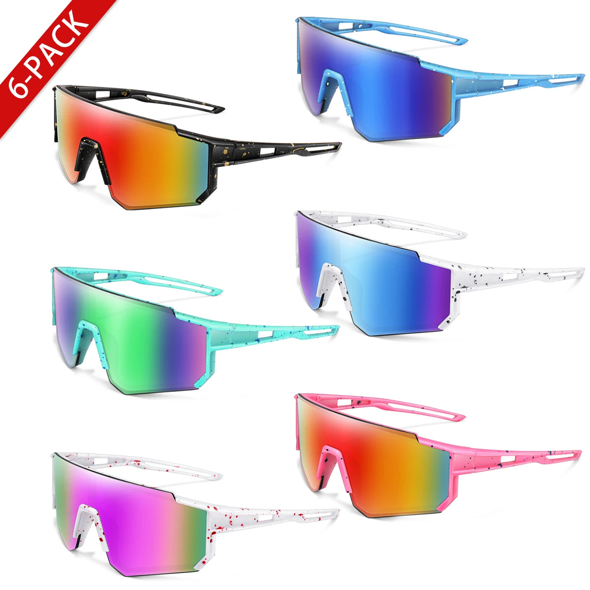 1/6 Pairs Youth Sunglasses with UV400 for Wholesale Goggles Retail Age 9-14 Years Old Boy Girls Baseball Cycling Running
