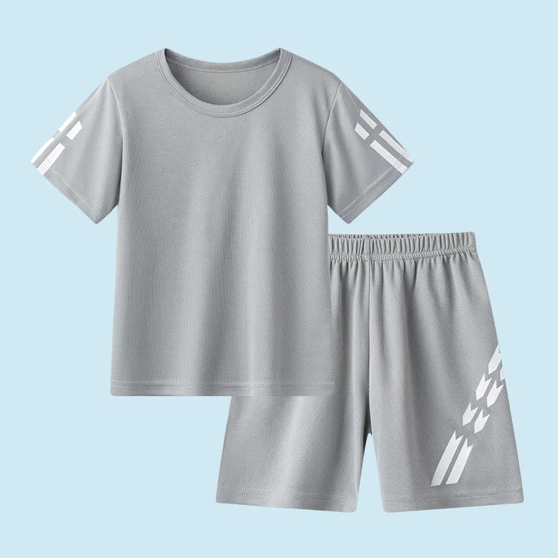 Boys Sportswear Summer Sets Kids Toddler 1 2 3 4 5 6 7 8 9 10 11 12 Years 2026 Mesh Stripes Teen Sports Ouifits Short Track Suit