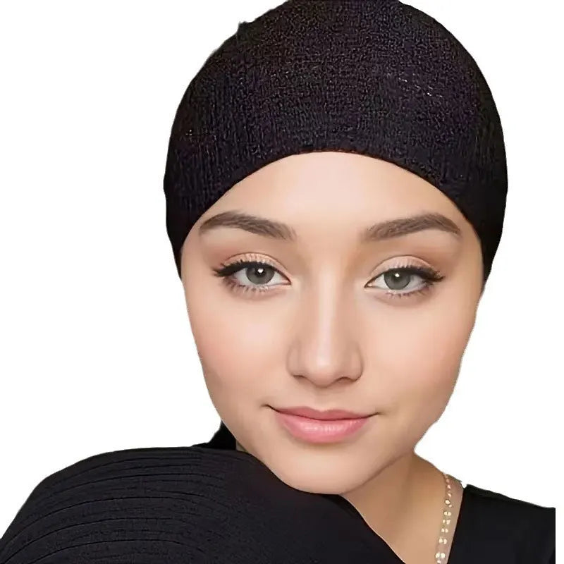 Muslim Mesh Hats for Women Lightweight Portable Solid Color Caps Islamic Skull Caps Black Hair Net