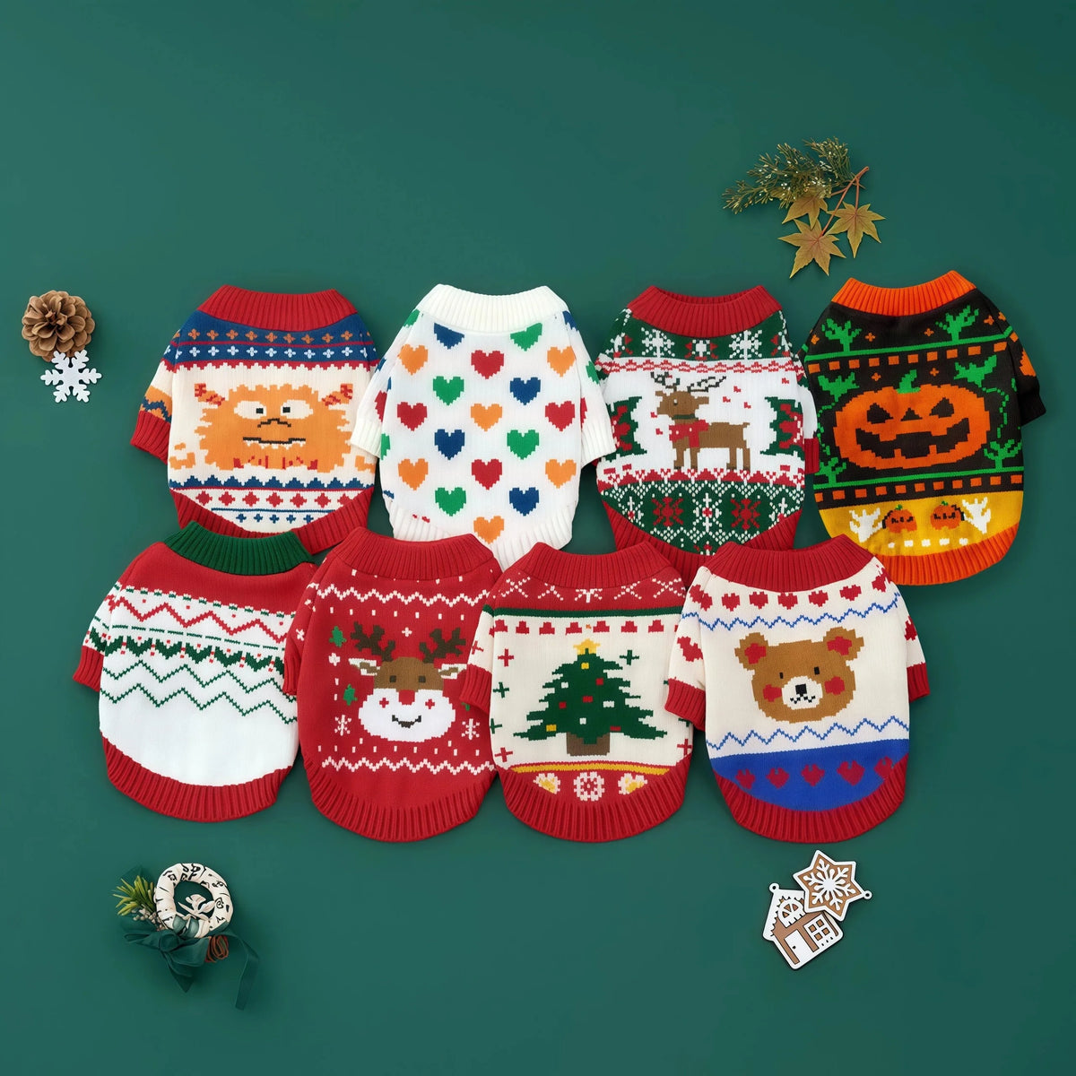 Autumn Winter Christmas Halloween Warm Pet Clothes Pet Dog Warm Sweater for Small Medium Dog Cat Puppy Chihuahua Pet Clothing