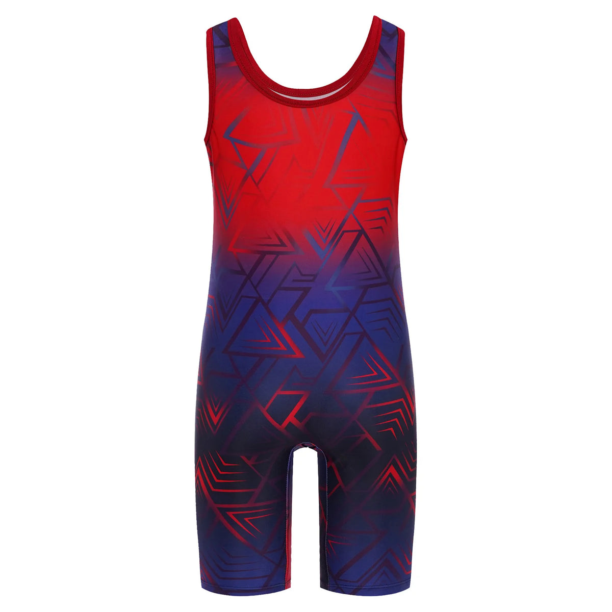 Children Boys Swim Bodysuit Kids Sports Jumpsuit Breathable Quick-drying Wrestling Singlet U Neck Sleeveless Bodysuit Costume