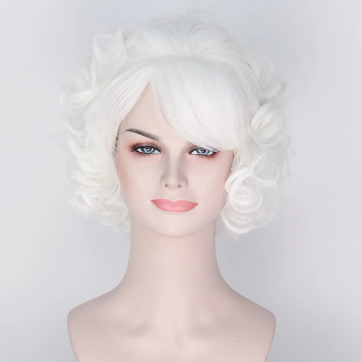 Women's Synthetic Curly Wig Short High Top with Bangs for Stage Performance Cosplay Costume Party Halloween Gift