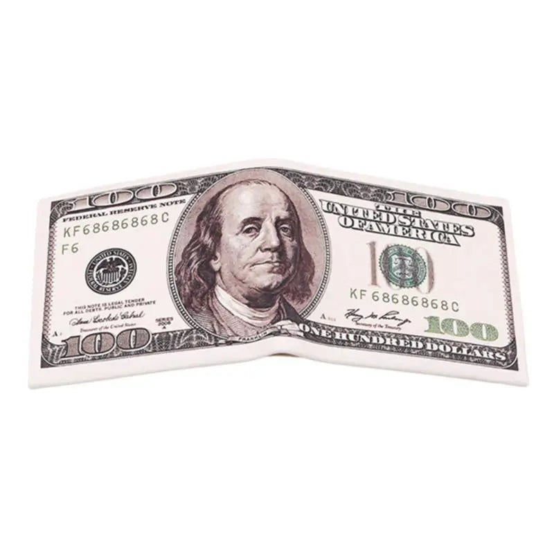 Men's Wallets With US Dollar Pattern Male PU Leather Wallet With Card Holder Coin Pocket Purse Fashion Large Capacity Purse Bag