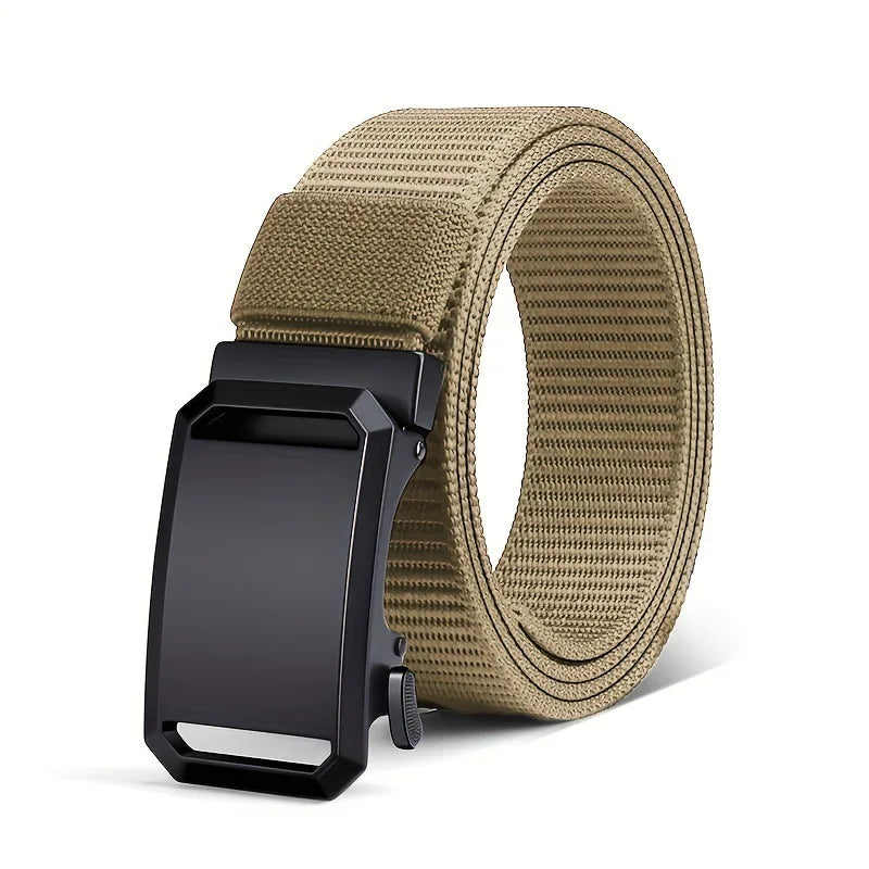 Men's Belt With Automatic Metal Buckle , Outdoor Working Tactical Belt ,Toothless Automatic Buckle For sports canvas Belts