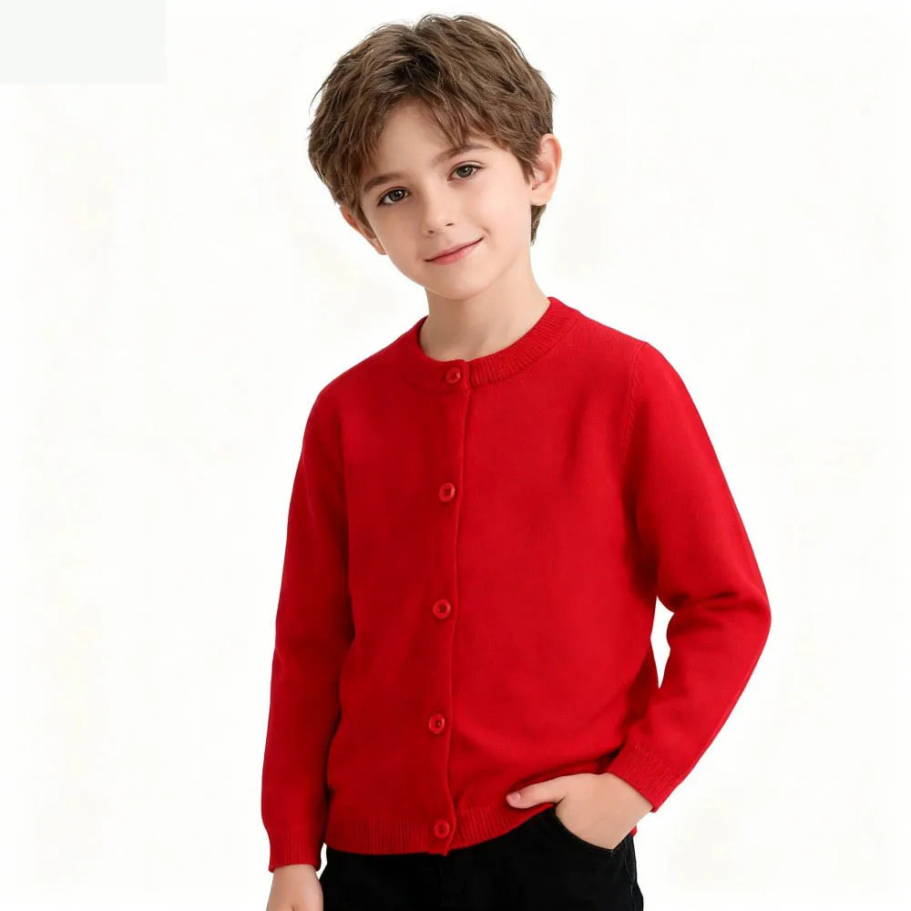 Boys Sweaters Girls Cardigans Cotton Knitted Pink Red Spring Clothes Kids Cardigan Toddler Baby Knitwear 1 2 3 4 5 6 7 8 9 Years