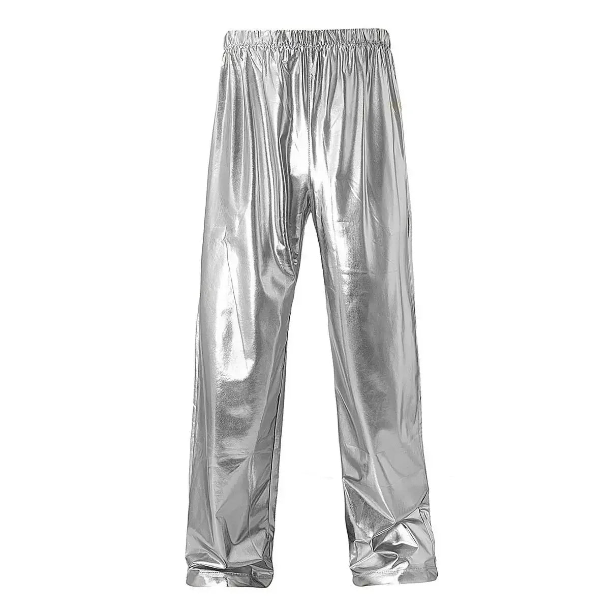 2026 New Men Green Shiny Trousers, Fashion Casual Pants, Gold, Red, Blue, Silver Available, Size S,M,L,XL,XXL,3XL