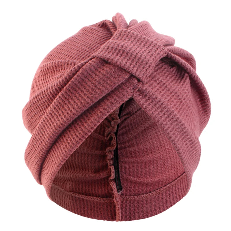 Women's headscarf hat breathable cotton thick waffle square headscarf hat Indian hat ethnic headscarf