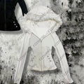 Unique Harajuku Rivet design Y2K Zip up hoodie Fashion Rock Gothic Faux Fur Collar Zipper Hoodie sweatshirt Casual Punk Clothes