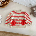 Kids Knitted Cardigan 2025 Autumn Korean Cute Girls' Striped Sweaters Coat Baby Boys Casual Knitwear Sweater Cardigans