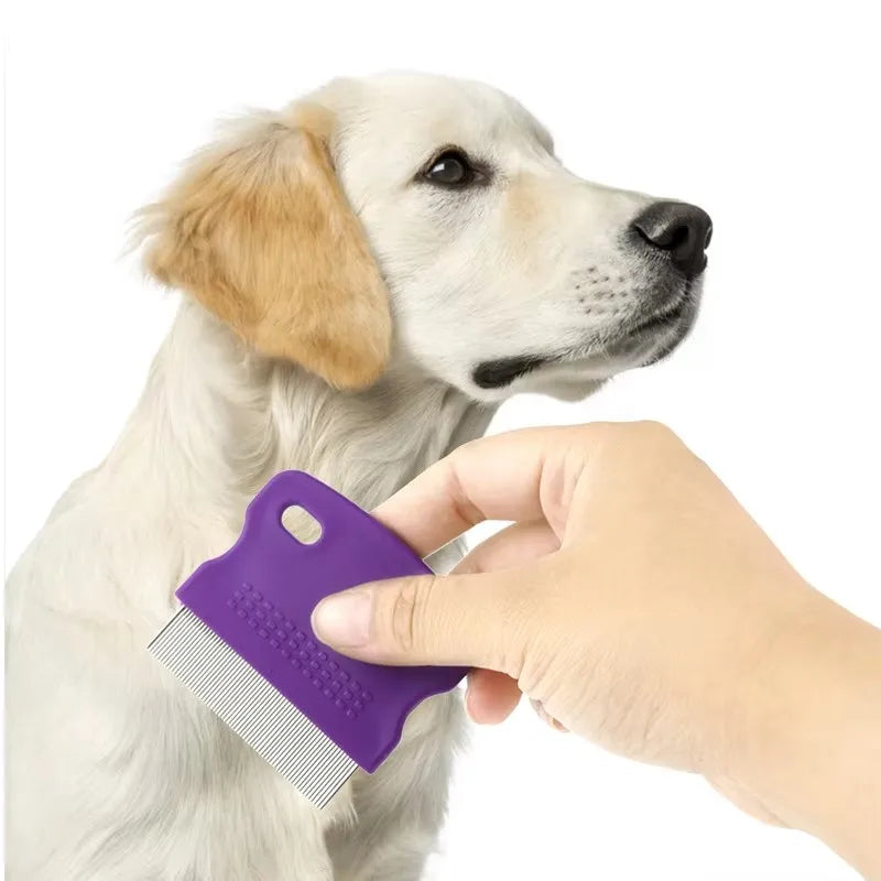 1pc Pet Grooming Fine Tooth Comb Detangling Brush Flea Lice Remover Pet Cleaning Tool