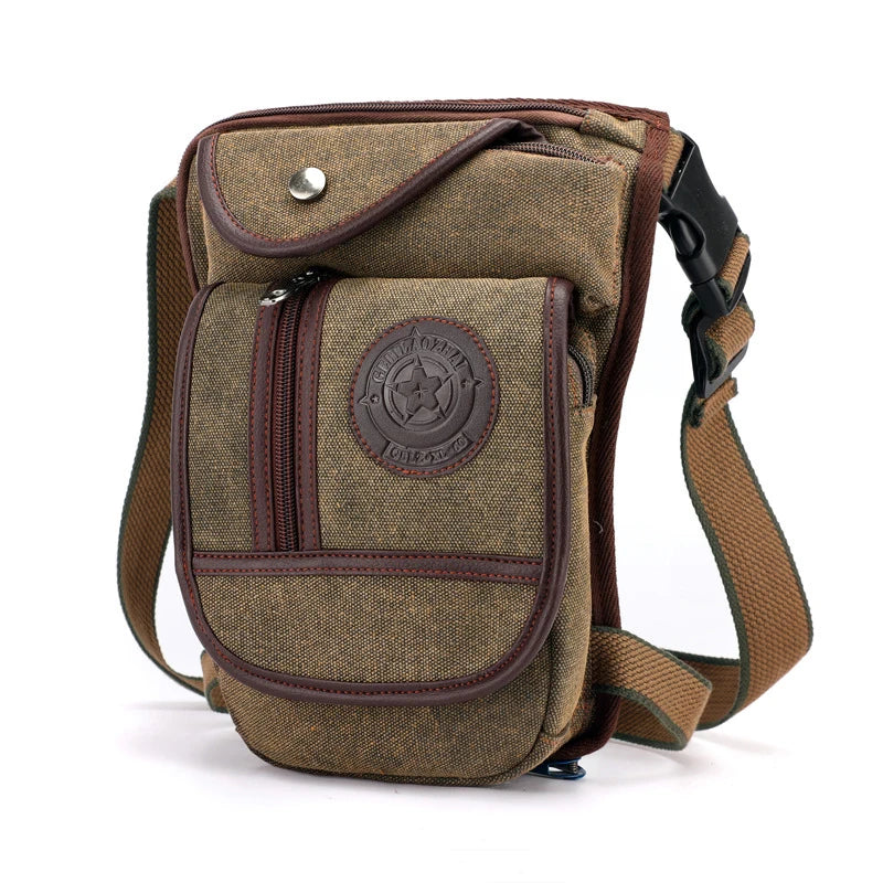 Men's Canvas Drop Leg Bag Motorcycle Multi-purpose Messenger Shoulder Bags High Quality Belt Hip Bum Waist Fanny Pack