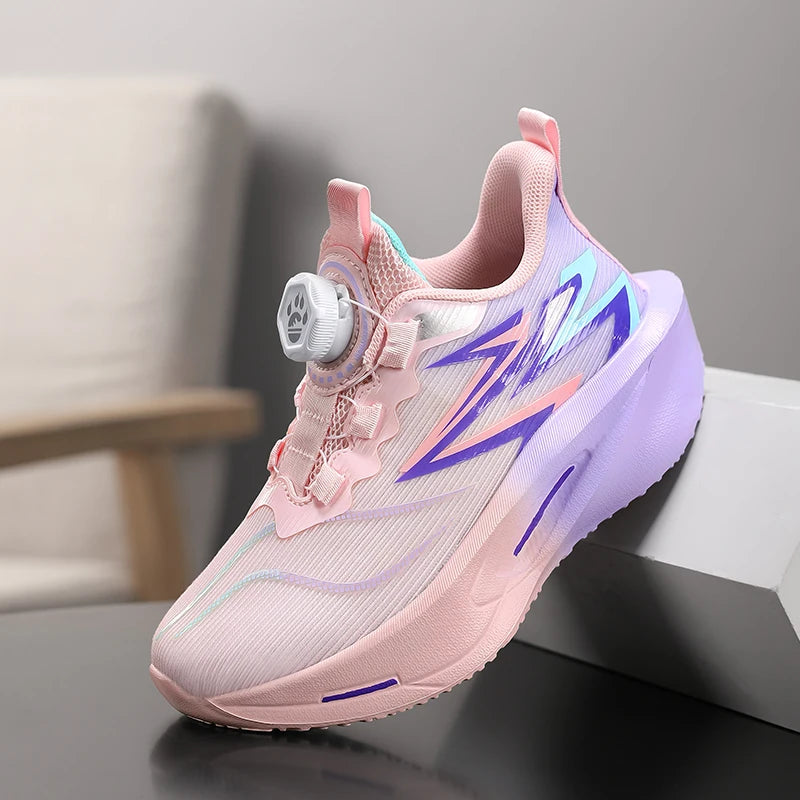 Kids Fashion Running Shoes Casual Sports Shoes for Children Lightweight Breathable Gym Trainers Boys Girls Thick-bottom Sneakers